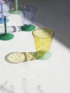 &k amsterdam Handgefertigte Wassergläser Dot aus Borosilikatglas, 2 Stück