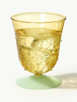 &k amsterdam Handgefertigte Wassergläser Dot aus Borosilikatglas, 2 Stück