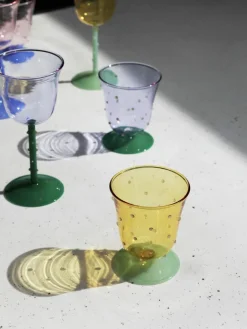 &k amsterdam Handgefertigte Wassergläser Dot aus Borosilikatglas, 2 Stück