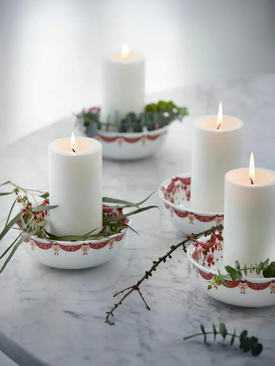 Bjørn Wiinblad Handgefertigte Weihnachts-Schalen Guirlande, 4 Stück