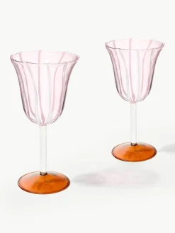 &k amsterdam Handgefertigte Weingläser Eve aus Borosilikatglas, 2 Stück