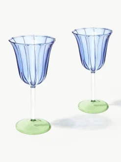 &k amsterdam Handgefertigte Weingläser Eve aus Borosilikatglas, 2 Stück