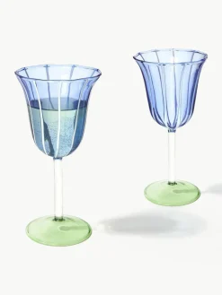 &k amsterdam Handgefertigte Weingläser Eve aus Borosilikatglas, 2 Stück