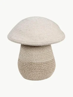 Kinder Lorena Canals Handgefertigter Aufbewahrungskorb Mushroom mit Deckel, H 27 cm