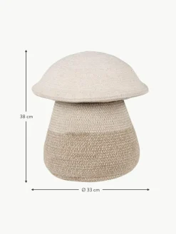 Kinder Lorena Canals Handgefertigter Aufbewahrungskorb Mushroom mit Deckel, H 38 cm