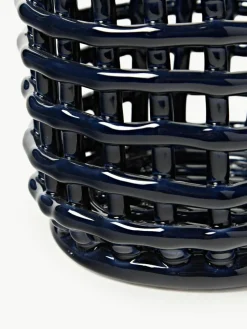 ferm LIVING Handgefertigter Aufbewahrungskorb Nalan aus Keramik, H 15 cm