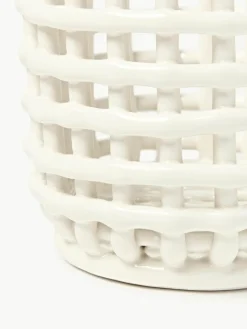 ferm LIVING Handgefertigter Aufbewahrungskorb Nalan aus Keramik, H 15 cm
