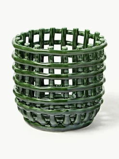 ferm LIVING Handgefertigter Aufbewahrungskorb Nalan aus Keramik, H 15 cm