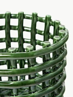 ferm LIVING Handgefertigter Aufbewahrungskorb Nalan aus Keramik, H 15 cm