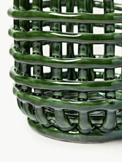 ferm LIVING Handgefertigter Aufbewahrungskorb Nalan aus Keramik, H 15 cm