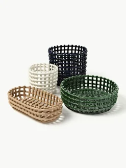 ferm LIVING Handgefertigter Aufbewahrungskorb Nalan aus Keramik, H 15 cm