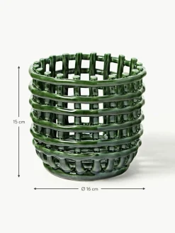 ferm LIVING Handgefertigter Aufbewahrungskorb Nalan aus Keramik, H 15 cm