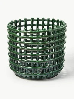 ferm LIVING Handgefertigter Aufbewahrungskorb Nalan aus Keramik, H 21 cm