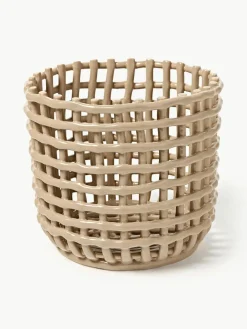 ferm LIVING Handgefertigter Aufbewahrungskorb Nalan aus Keramik, H 21 cm