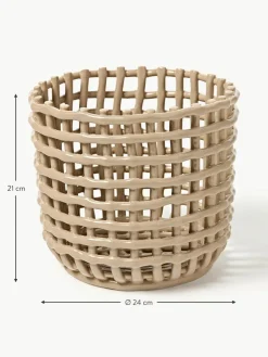 ferm LIVING Handgefertigter Aufbewahrungskorb Nalan aus Keramik, H 21 cm