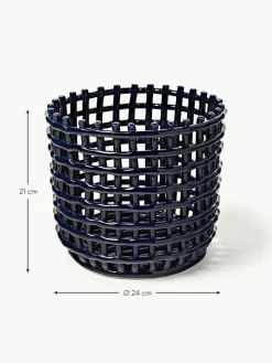 ferm LIVING Handgefertigter Aufbewahrungskorb Nalan aus Keramik, H 21 cm