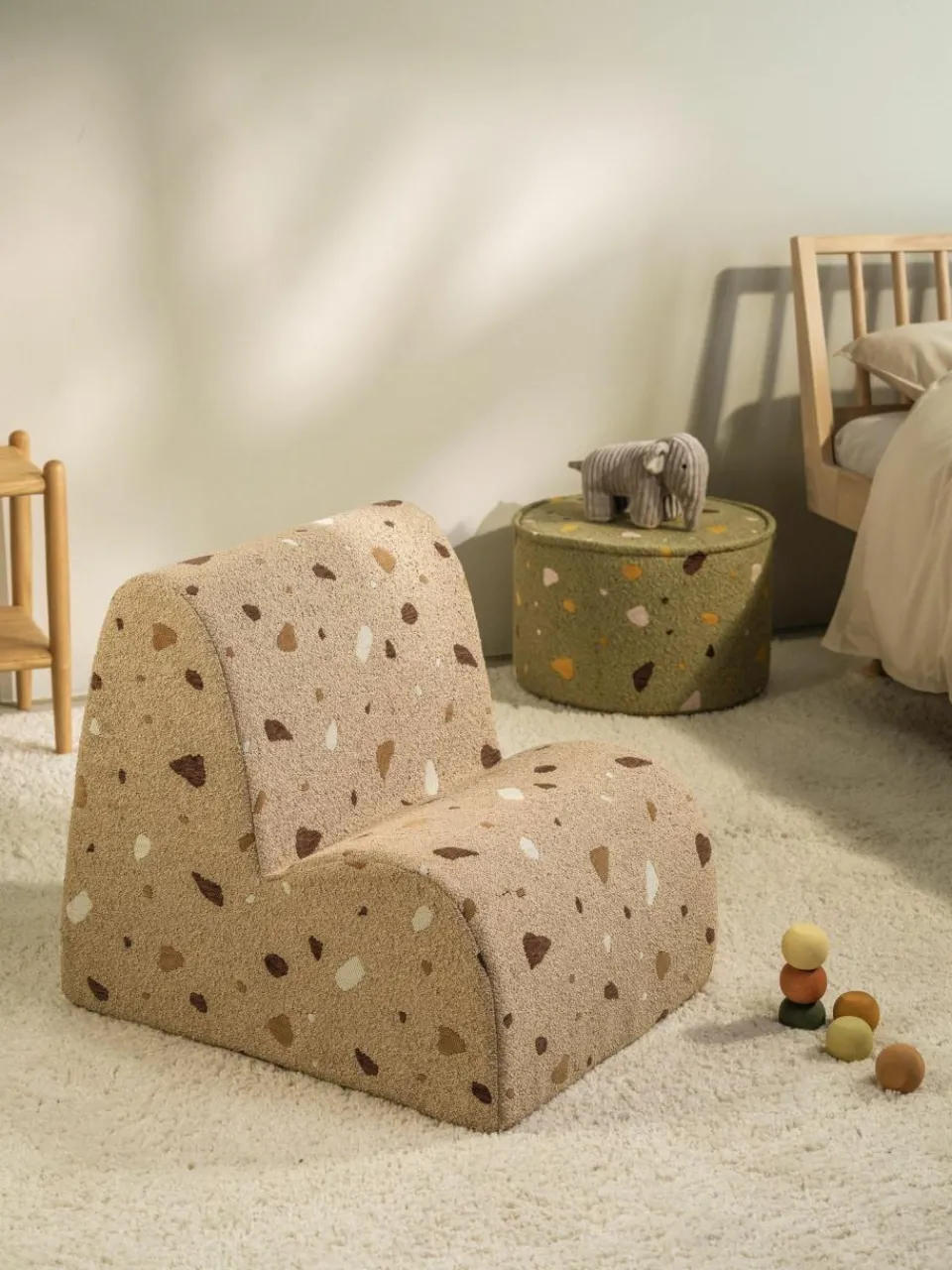 Kinder Wigiwama Handgefertigter Bouclé-Kindersessel Cloud