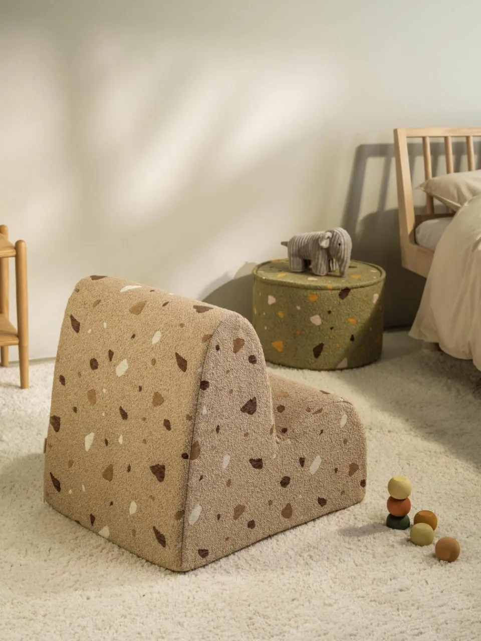 Kinder Wigiwama Handgefertigter Bouclé-Kindersessel Cloud
