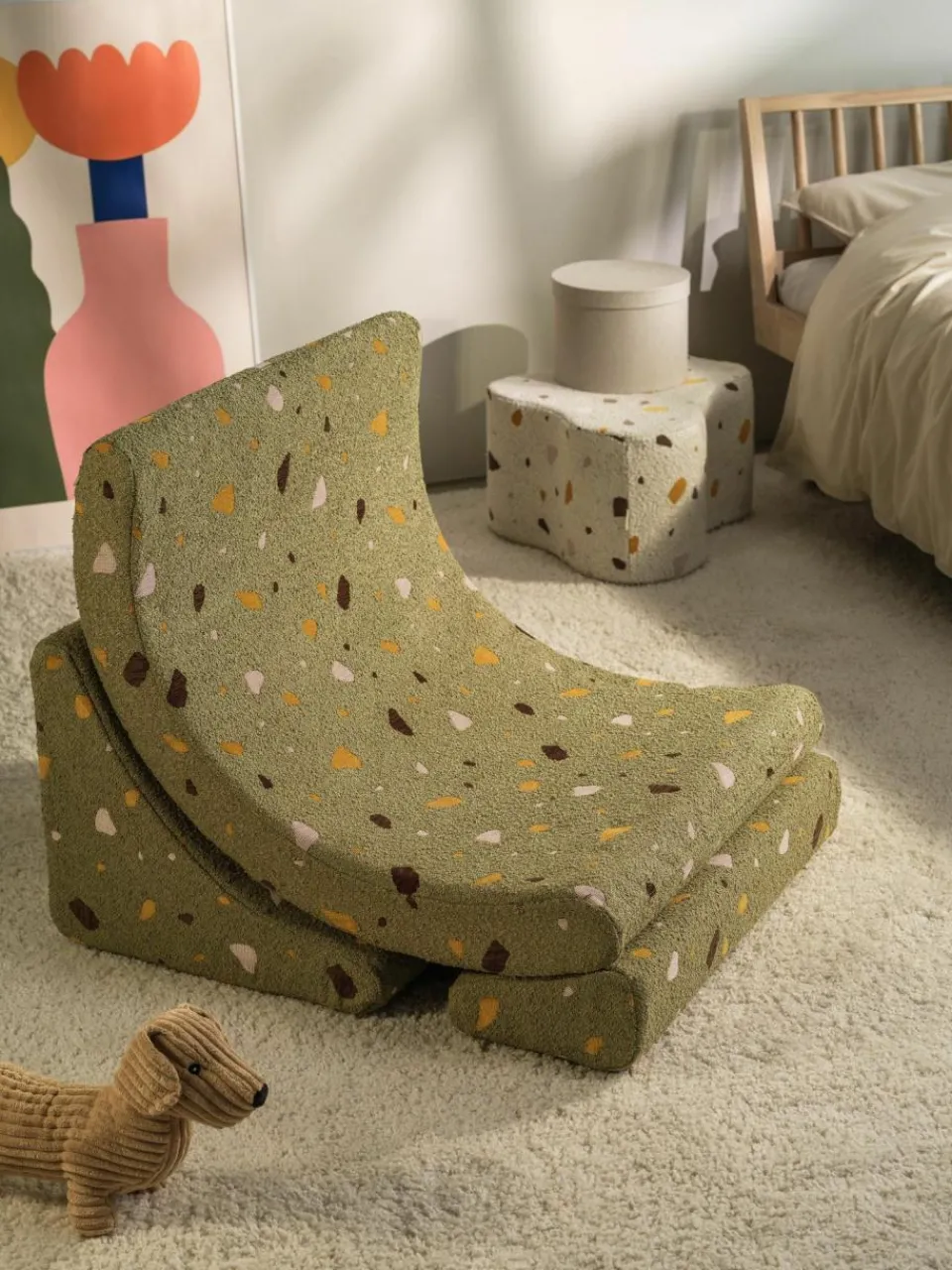 Kinder Wigiwama Handgefertigter Bouclé-Kindersessel Moon