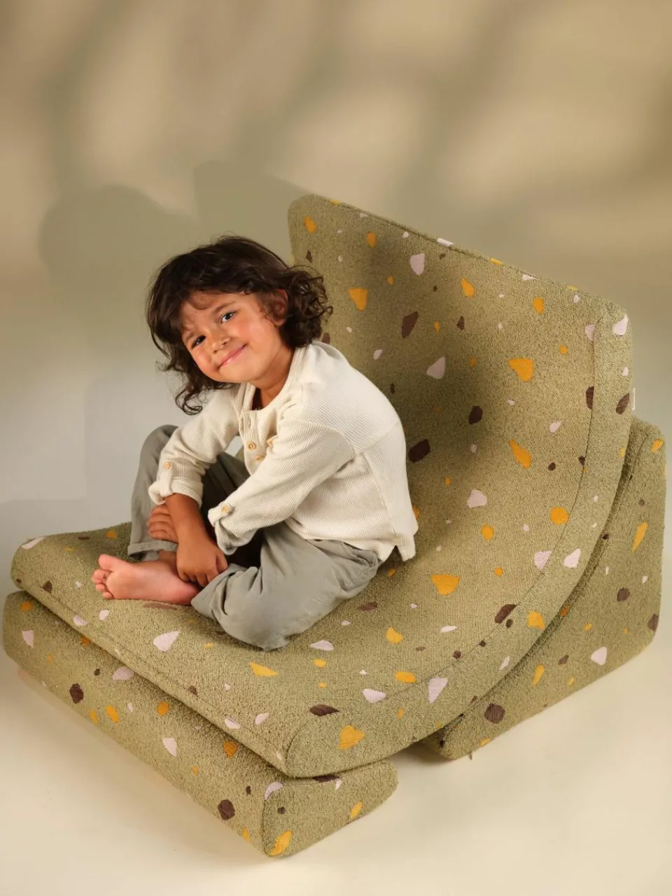 Kinder Wigiwama Handgefertigter Bouclé-Kindersessel Moon