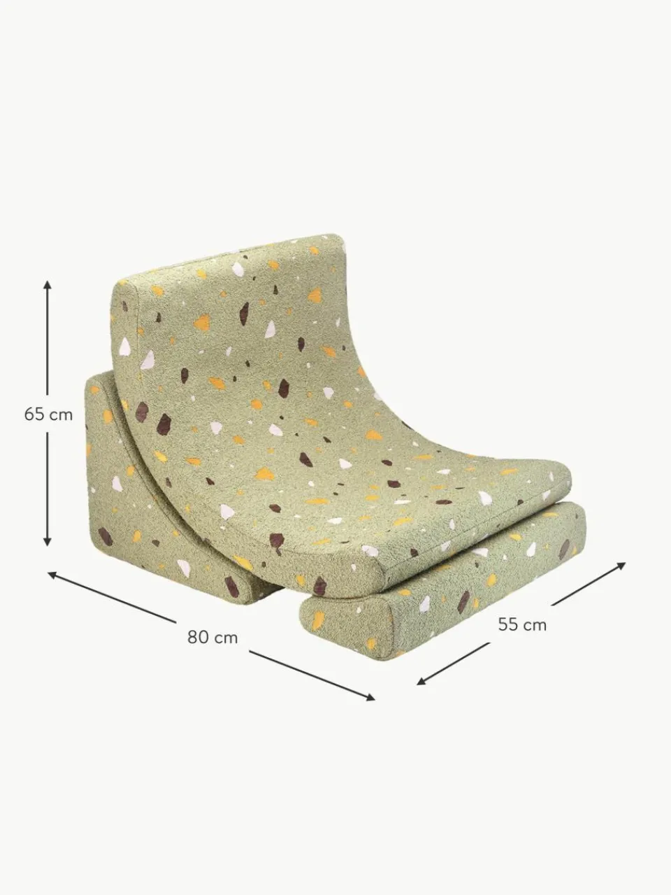 Kinder Wigiwama Handgefertigter Bouclé-Kindersessel Moon