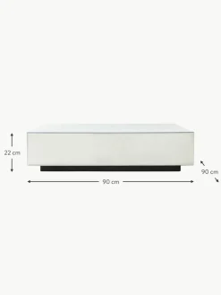 HKLIVING Handgefertigter Couchtisch Mirror aus Spiegelglas, B 90 cm