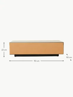 HKLIVING Handgefertigter Couchtisch Mirror aus Spiegelglas, B 90 cm