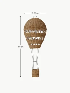 Kinder Bloomingville mini Handgefertigter Deko-Heißluftballon Huggi aus Rattan