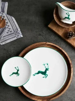 Gmundner Keramik Handgefertigter Dessertteller Cup Grüner Hirsch