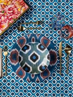 Les Ottomans Handgefertigter Porzellan-Platzteller Ikat