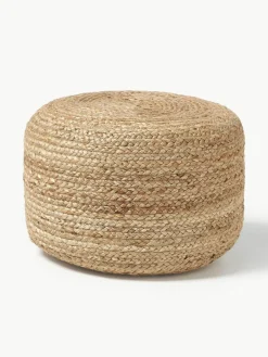 Westwing Collection Handgefertigter Pouf Bono aus Jute