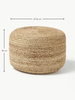 Westwing Collection Handgefertigter Pouf Bono aus Jute