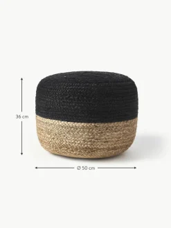 Westwing Collection Handgefertigter Pouf Bono aus Jute
