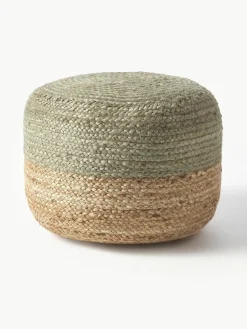 Westwing Collection Handgefertigter Pouf Bono aus Jute