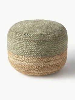 Westwing Collection Handgefertigter Pouf Bono aus Jute
