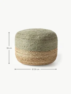Westwing Collection Handgefertigter Pouf Bono aus Jute