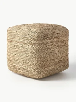 Westwing Collection Handgefertigter Pouf Bono aus Jute