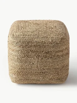 Westwing Collection Handgefertigter Pouf Bono aus Jute