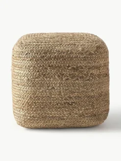 Westwing Collection Handgefertigter Pouf Bono aus Jute