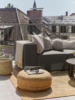 Westwing Collection Handgefertigter Pouf Bono aus Jute