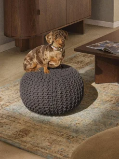 Westwing Collection Handgefertigter Strickpouf Dori
