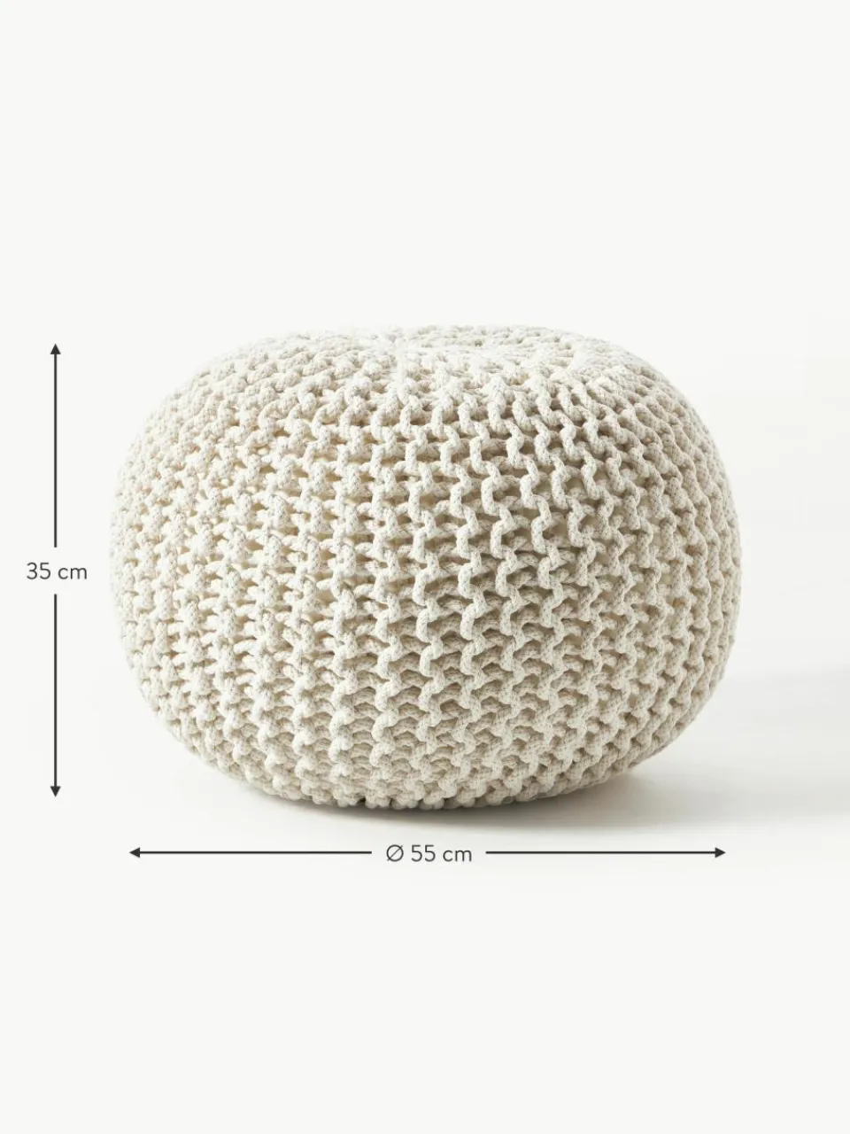 Westwing Collection Handgefertigter Strickpouf Dori