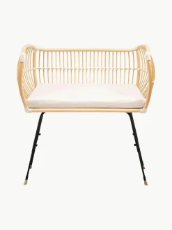 Kinder Bermbach Handgefertigtes Beistell-Babybett Martha aus Rattan, höhenverstellbar