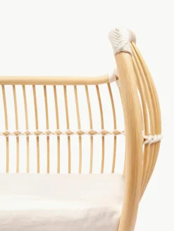Kinder Bermbach Handgefertigtes Beistell-Babybett Martha aus Rattan, höhenverstellbar