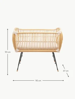 Kinder Bermbach Handgefertigtes Beistell-Babybett Martha aus Rattan, höhenverstellbar