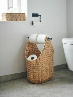 House Doctor Handgeflochtener Aufbewahrungskorb Pape mit Toilettenpapierhalter
