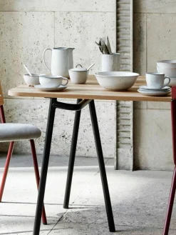 Broste Copenhagen Handgemachte Kaffeetasse Nordic Sand mit Untertasse