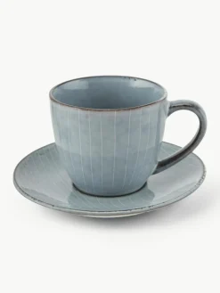 Broste Copenhagen Handgemachte Kaffeetasse Nordic Sea mit Untertasse