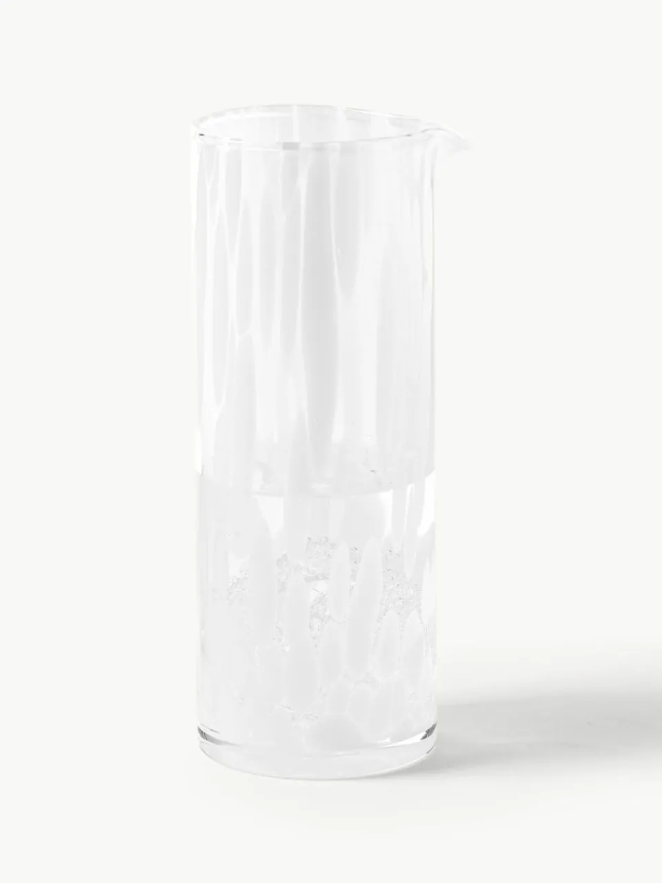 Westwing Collection Handgemachte Karaffe Oakley mit Tupfen-Muster, 1.1 L
