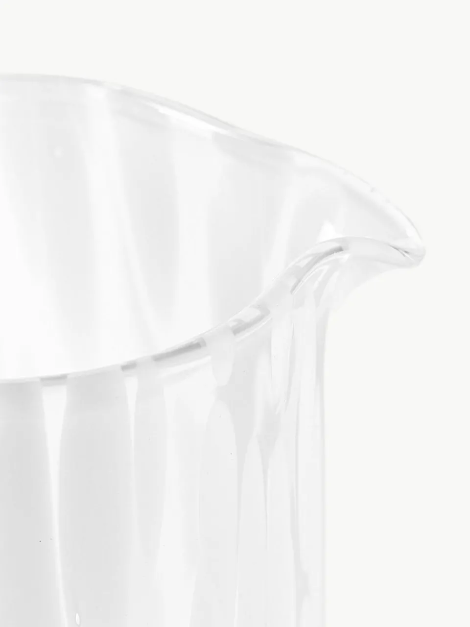 Westwing Collection Handgemachte Karaffe Oakley mit Tupfen-Muster, 1.1 L